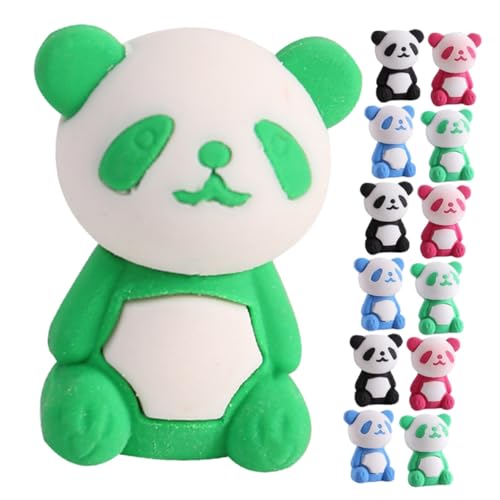 TOBBOMEY 36 Stück Teiliges Panda Radiergummi Bunte Tierform Radiergummis für Schule Malen Schreiben von TOBBOMEY