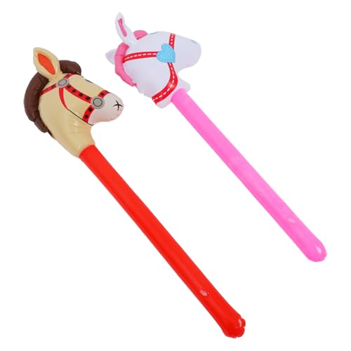 TOBBOMEY 4 Stück Aufblasbarer Pferdekopf Stick, Pferdekopf Auf Einem Stock, Ballon Stick, Pferdedekorationen, Aufblasbare Pferde, Auf Einem Stock, Pferdeballon, Auf Einem Stock, von TOBBOMEY