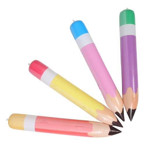 TOBBOMEY 4 Stück Große Aufblasbare Jumbo-bleistifte aus PVC Wiederverwendbare Riesen-ballon-dekoration für Schulanfang Abschlussfeiern und Klassenzimmer-events in Gelb Rot und Violett TOBBOMEY 4 Stück Große Aufblasbare Jumbo-bleistifte aus PVC Wiederverwendbare Riesen-ballon-dekoration für Schulanfang Abschlussfeiern und Klassenzimmer-events in Gelb Rot und Violett von TOBBOMEY