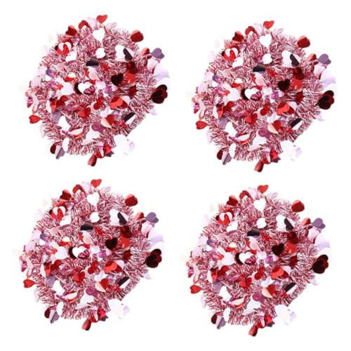 TOBBOMEY 4 Stück Love Ruffled Tops Dekorative Streifen Festliche Girlanden Dekorative Hängestreifen Partydekoration Hängedekore Partylayout Requisite Party Lametta Girlande Festival von TOBBOMEY