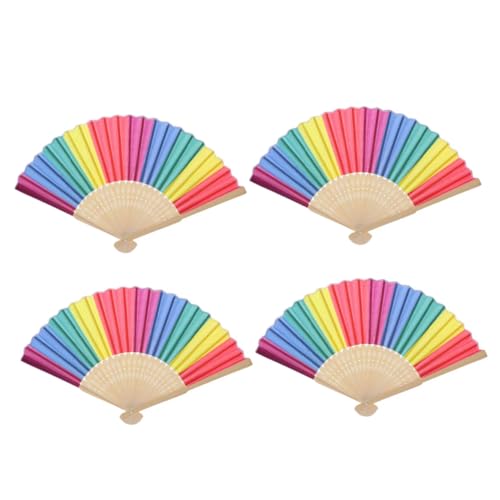 TOBBOMEY 4 Stück Regenbogen Klappbare Fächer aus Faltfächer für Tänze Deko für Partys TOBBOMEY 4 Stück Regenbogen Klappbare Fächer aus Faltfächer für Tänze Deko für Partys von TOBBOMEY
