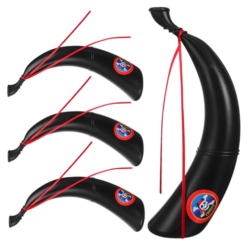 TOBBOMEY 4 Stück Teiliges Piraten Horn aus Kunststoff Blasbares Halloween Party für Kostüm Bühnenauftritt Karneval und Rollenspiele Sicher und Handlich von TOBBOMEY