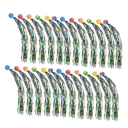 TOBBOMEY 40 Stück Teiliges Bunte Bouncy Balls mit Farbigen Schweifen Kleine Elastische Spielbälle für Kindergeburtstag Mitgebsel Klassenzimmer und Karnevalspreise Widerstandsfähig und von TOBBOMEY