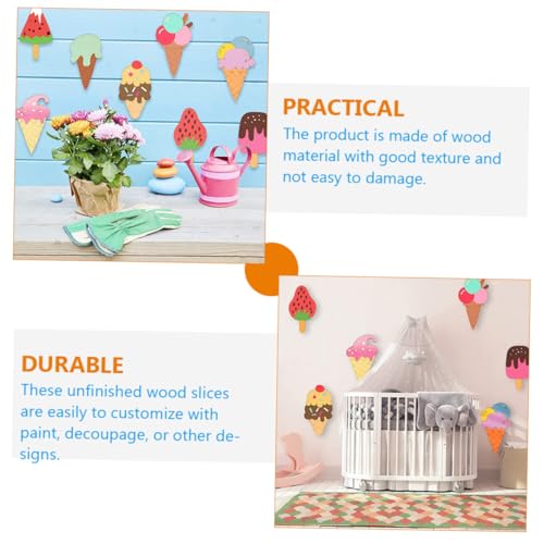TOBBOMEY 40 Stück Teiliges Holz bastelset Eiscreme formen Unbehandelte DIY Holzscheiben für Kreatives Malen und Basteln der Fantasie und Feinmotorik TOBBOMEY 40 Stück Teiliges Holz bastelset Eiscreme formen Unbehandelte DIY Holzscheiben für Kreatives Malen und Basteln der Fantasie und Feinmotorik von TOBBOMEY