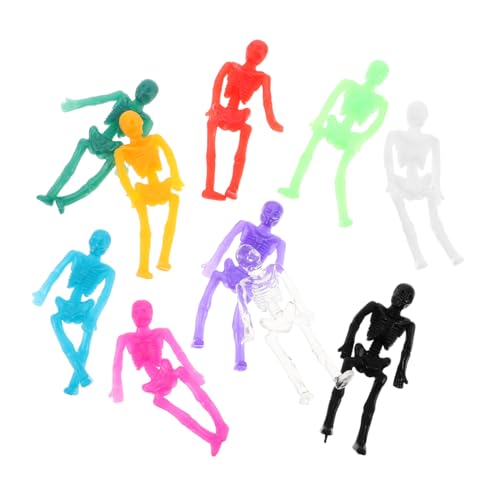 TOBBOMEY 40 Stück Teiliges Mini Skelett Figuren Klebrig und Dehnbar aus TPR Gummi Halloween Party Mitgebsel Lustige Wandhaftende Streiche Spielzeuge Klassenzimmer Preise von TOBBOMEY