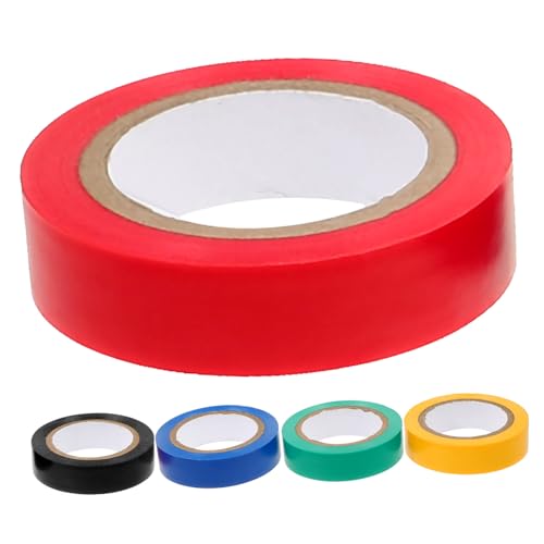 TOBBOMEY 5 Rollen Flammhemmendes Isolierband PVC Klebeband Wasserfest Hitzebeständig Stark Klebend für Elektroinstallation Kabelmanagement und Reparaturen von TOBBOMEY