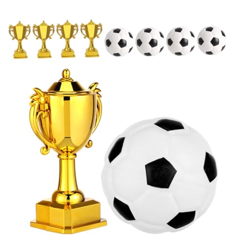 TOBBOMEY 5 Sätze Mini Fußball Tortenstecker und Pokal Deko aus Kunststoff Kleine Goldene Fußballtrophäen für Sport und Geburtstagsfeiern Stabile Mini Sportauszeichnungen TOBBOMEY 5 Sätze Mini Fußball Tortenstecker und Pokal Deko aus Kunststoff Kleine Goldene Fußballtrophäen für Sport und Geburtstagsfeiern Stabile Mini Sportauszeichnungen von TOBBOMEY