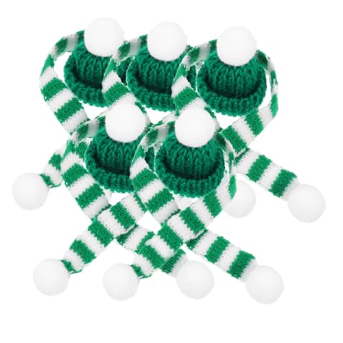 TOBBOMEY 5 Sätze Weihnachtliche Mini Wollmützen und Schals für Weinflaschen Festliche Flaschenhüllen aus Dekoration für Tisch und Teiliges mit Grün und Weiß Xmas Bottle Covers TOBBOMEY 5 Sätze Weihnachtliche Mini Wollmützen und Schals für Weinflaschen Festliche Flaschenhüllen aus Dekoration für Tisch und Teiliges mit Grün und Weiß Xmas Bottle Covers von TOBBOMEY