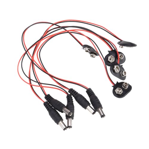 TOBBOMEY 5 Stück Form Batterieanschluss Kabelclip Langlebiger Stromverbinder für Multimeter Alarmgeräte LED Beleuchtung Kompatibel mit Dc Stecker von TOBBOMEY