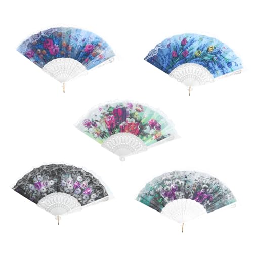 TOBBOMEY 5 Stück Tanzfan Lüfter groß falten Papier faltbar Hochzeit für Dekorate Festival Performance-Fan-Requisite Szenenschmuck tanzende Requisite Stoff TOBBOMEY 5 Stück Tanzfan Lüfter groß falten Papier faltbar Hochzeit für Dekorate Festival Performance-Fan-Requisite Szenenschmuck tanzende Requisite Stoff von TOBBOMEY
