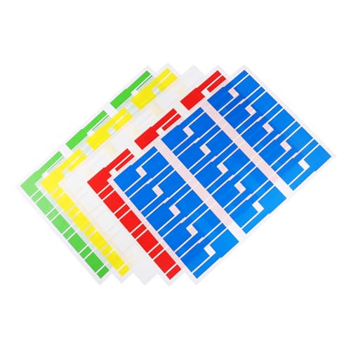 TOBBOMEY 50 Blatt Selbstklebende Kabeletiketten Mehrfarbige Beschreibbare Kabel Drahtlabels zur Kabelorganisation für Büro Zuhause und Elektronikgeräte von TOBBOMEY