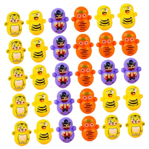 TOBBOMEY 50 Stück Becherspielzeug, Tierbecher Ornament, Kleines Tierdekor Für Den Schreibtisch, Kinderbecher, Tier, Süße Becherstatue, Mini Tierbecherstatuen, Wackelspielzeug, Goodie Bag von TOBBOMEY
