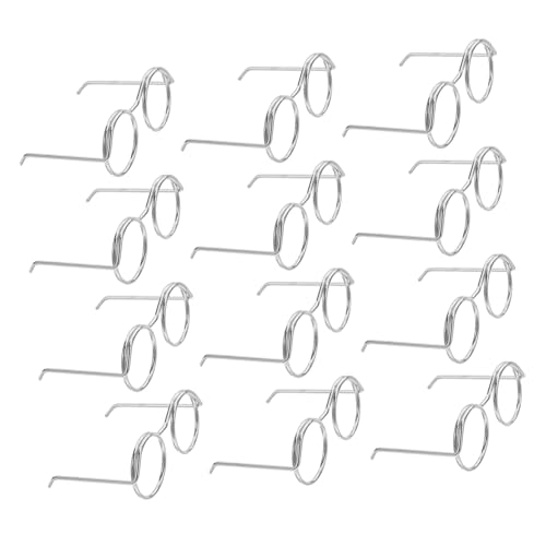 TOBBOMEY 50 Stück Mini Häkelpuppe Brillen Metallrahmen Miniatur Eyewear für DIY Puppen Basteln Echt Dollhouse Accessoires von TOBBOMEY