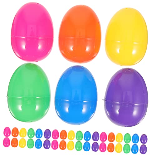 TOBBOMEY 50 Stück Osterei Spielzeug, Befüllbare Eier Ornamente, Kinderspielzeug, Eier Verpackungsboxen, Befüllbare Eierform, Kugel, Osterparty Geschenkartikel, Ostergeschenkboxen, von TOBBOMEY