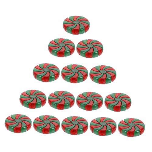 TOBBOMEY 50 Stück Runde Weihnachtsperlen zum Basteln DIY Christbaumanhänger in Grün Rot Vielseitige Schmuckanhänger für Halsketten Armbänder und Weihnachtsdeko Glatte Oberfläche Große Menge von TOBBOMEY