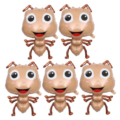TOBBOMEY 5Stücke Teiliges Ameisen Ballons Tierische Folienballons für Kindergeburtstagsfeiern Partydekoration Fotorequisiten Langlebig und Sicher aus Aluminiumfolie von TOBBOMEY