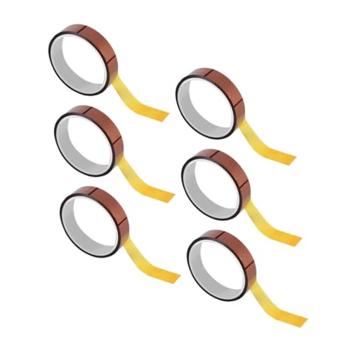 TOBBOMEY 6 Rollen Hochtemperatur Polyimid Transfer Tape Hitzebeständiges Sublimations Klebeband Für Pcb Druck Schweißen Pulverbeschichtung Isolierband Ohne Kleberückstände von TOBBOMEY