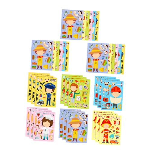 TOBBOMEY 6 Sätze Teiliges Berufspuzzle Sticker für Interaktives DIY Bastelspiel mit Bunten Berufs Motiven Fördert Feinmotorik Problemlösung und Kreatives Lernen für Familie und Ab Jahren von TOBBOMEY