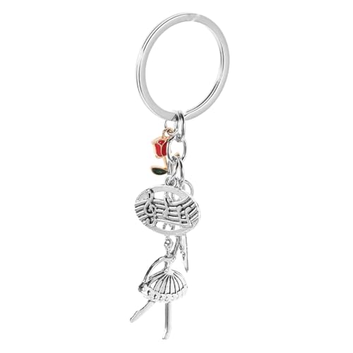 TOBBOMEY 6 Stück Teiliges Tanz Schlüsselanhänger mit Ballerina Rosen und Spitzenschuh Anhänger Leichter Stilvoller Schmuck für Taschen und Schlüssel Geschenkidee für Ballet von TOBBOMEY
