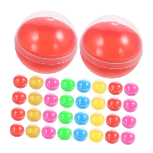 TOBBOMEY 60 Stück Befüllbare Runde Kunststoffkapseln Transparent Halbtransparent Für Spielzeugautomaten Partygeschenke Überraschungskapseln Kindergeburtstagsspielzeug von TOBBOMEY