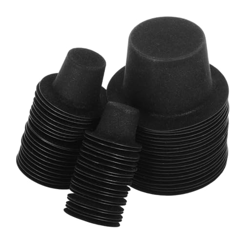 TOBBOMEY 60 Stück Teiliges Mini Weihnachtsmützen für Puppen Dekorative Mini Hut Dekoartikel Weihnachten Schwarzer PVC für DIY Bastelprojekte und Partyhüte von TOBBOMEY