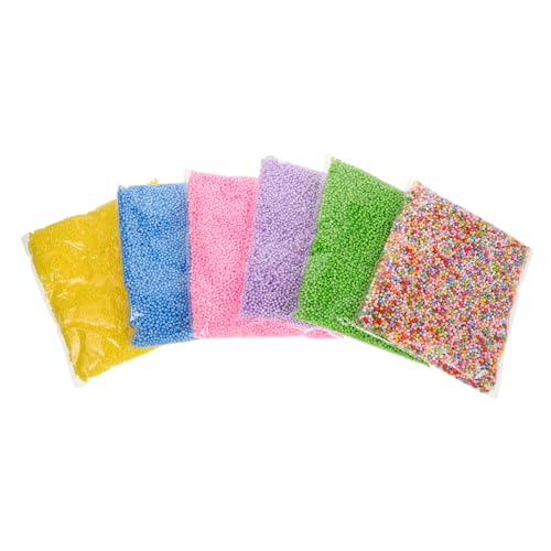 TOBBOMEY 6taschen Schaumstoffperlen Beutel Mikroschaumperlen Bunten Farben Für Junge Mädchen Bastelprojekte Dekoration Und Spielzeugfüllung Leicht Und Sicher Für Kreative Anwendungen von TOBBOMEY