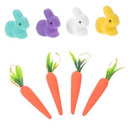 TOBBOMEY 8stücke Teiliges Dekorative Ostern Hängende Karotten Und Bunny Ornamente Schaumstoff Deko Für Festlichkeiten Fotorequisiten Für Ostern Und Partys von TOBBOMEY