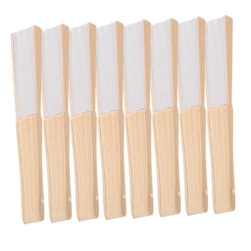 TOBBOMEY 8 Stück Teiliges Weiße Faltbare Papierhandfächer aus Papier und Leicht und Handlich für Kindergartenaktivitäten für DIY Malerei Kreative Bildung und Sommerliche Partydekoration von TOBBOMEY