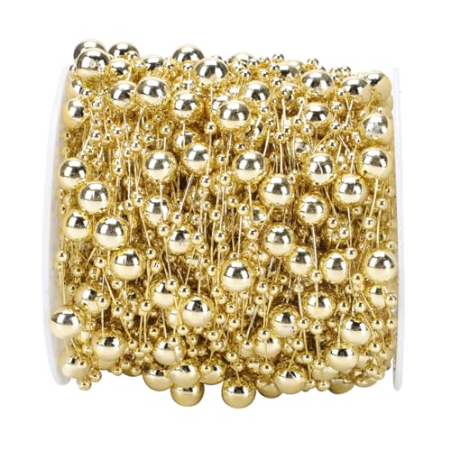 TOBBOMEY Abs Kunststoff Perlenkette Goldfarben Tannenbaumschmuck DIY Weihnachtsbaum Dekoration Party Wanddeko Zubehör Langlebig und Vielseitig für Festliche Atmosphäre TOBBOMEY Abs Kunststoff Perlenkette Goldfarben Tannenbaumschmuck DIY Weihnachtsbaum Dekoration Party Wanddeko Zubehör Langlebig und Vielseitig für Festliche Atmosphäre von TOBBOMEY