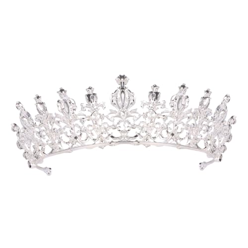 TOBBOMEY Barock Hochzeitskrone mit Funkelnden Strasssteinen Vintage Vollverziert Eleganter Haarschmuck für Hochzeit Halloween Partys und Festliche Anlässe von TOBBOMEY