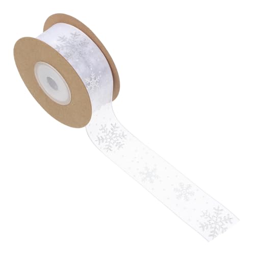 TOBBOMEY Chiffon Geschenkband mit Silbernen Schneeflocken Breit Weiches Langlebiges Dekorationsband für Geschenkverpackung DIY Bastelarbeiten Winter Weihnachtsdeko TOBBOMEY Chiffon Geschenkband mit Silbernen Schneeflocken Breit Weiches Langlebiges Dekorationsband für Geschenkverpackung DIY Bastelarbeiten Winter Weihnachtsdeko von TOBBOMEY