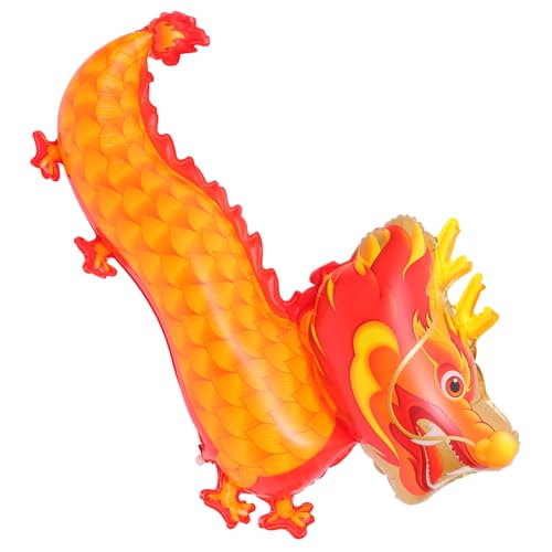 TOBBOMEY Chinese Dragon Balloon Neujahrsdeko Lebhafter Langlebiger Folienballon mit Glücksbringer Motiv Tragbar für Frühlingsfest und Familienfeier von TOBBOMEY