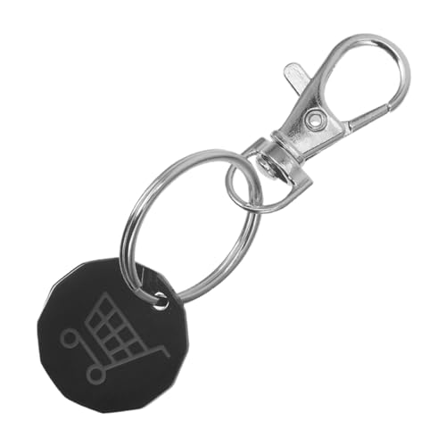 TOBBOMEY Einkaufswagenchip Schlüsselanhänger Einkaufswagen münze Schlüsselring Shopping Trolley Token Anhänger Portabler Schlüsselhalter Schwarz TOBBOMEY Einkaufswagenchip Schlüsselanhänger Einkaufswagen münze Schlüsselring Shopping Trolley Token Anhänger Portabler Schlüsselhalter Schwarz von TOBBOMEY