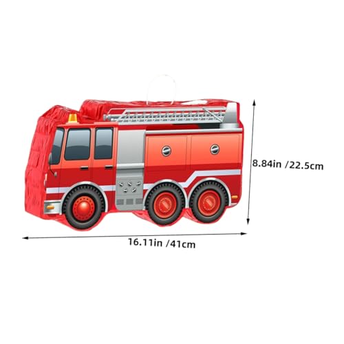 TOBBOMEY Feuerwehrwagen -pina -turm Geburtstagsfeier Piñata Feuerwehrauto Geburtstagsdekoration Feuerwehrlastwagen Party Liefert Feuerwehrauto-pinata Pinata- Für Papier Rot von TOBBOMEY