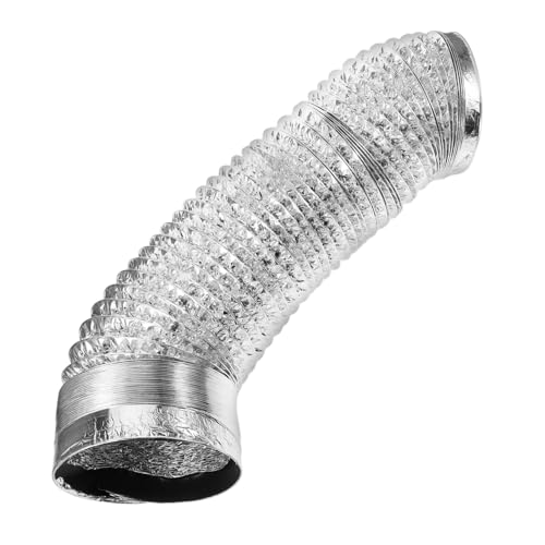 TOBBOMEY Flexible Aluminiumfolie Abluftschlauch Ømm Hochtemperaturbeständig für Dunstabzugshauben und Heizofen Kamin Rauchabzug Küche Belüftungsrohr Einfache Montage von TOBBOMEY