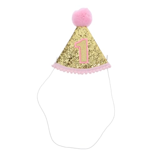 TOBBOMEY Glitzernder Geburtstags Kegelhut für Mädchen Verstellbares Elastisches Stirnband EVA Material Leichter Partyhut Geburtstag Partydeko von TOBBOMEY