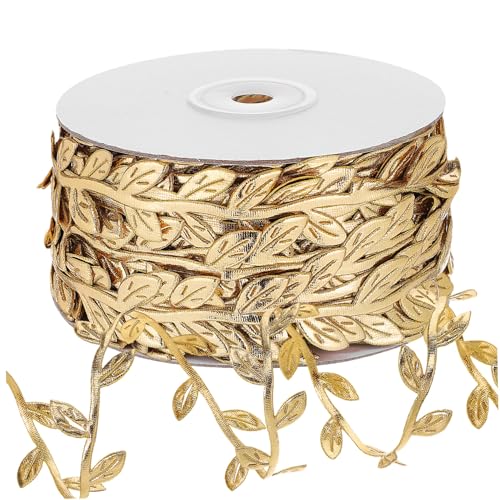 TOBBOMEY Glitzerndes Blattband Gold Stoff Geschenkband Dünn Vielseitig für Partydeko Basteln Scrapbooking Wohnkultur TOBBOMEY Glitzerndes Blattband Gold Stoff Geschenkband Dünn Vielseitig für Partydeko Basteln Scrapbooking Wohnkultur von TOBBOMEY
