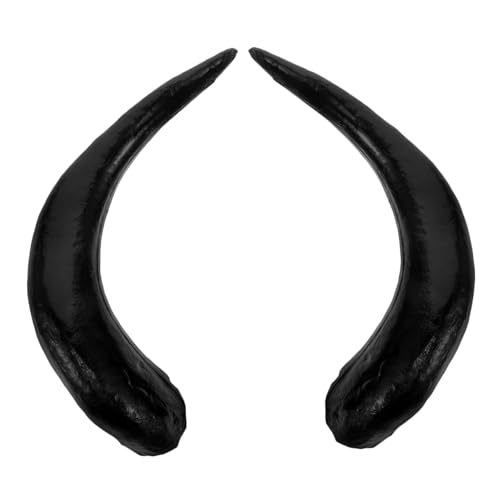 TOBBOMEY Großes Schwarzes Imitat ochsenhorn Stirnband für Halloween DIY Haarspangen Bastelprojekte Auffälliges Kostümzubehör Handwerklich Detailreich und Lebendig Gestaltet von TOBBOMEY