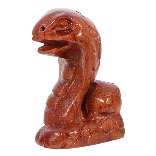 TOBBOMEY Handgeschnitzte Holzschlangenfigur Jahr der Schlange Kleines Dekoratives Tierkreiszeichen Ornament Langlebige Holzskulptur Tragbare Tischdekoration für Wohn und Bürobereiche von TOBBOMEY
