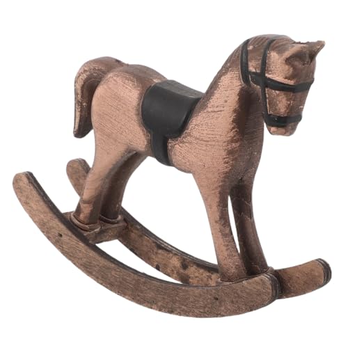 TOBBOMEY Holzpferd Statue Vintage Nordic Pferde Figurine Rocking Chair Dekorationsornament Für Tisch Regal Wohnung Oder Büro von TOBBOMEY