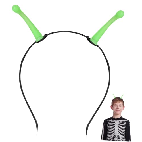 TOBBOMEY Leuchtender Haarreif mit Antennen Halloween Kopfschmuck für Karneval Cosplay und Party Passend Leicht und Auffällig mit Glow in The Dark Sticks von TOBBOMEY
