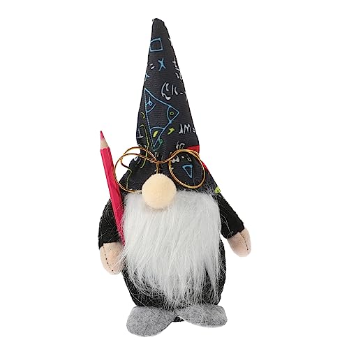TOBBOMEY Lustige Schwarze Gnom Puppe ohne Gesicht Stehende Figur mit Schwarzem Hut und Kleidung Niedliche Dekoration für Zuhause Büro Schule und Kinderzimmer Handgefertigtes für Schulsaison von TOBBOMEY