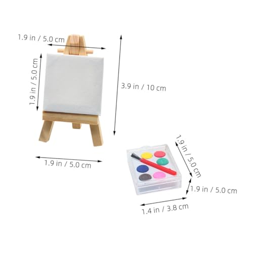 TOBBOMEY Miniatur Staffelei Miniatur Malstaffelei mit Mini Leinwand DIY Landschaftsdeko Miniaturhaus Ornament Wohnkultur Fotorequisite und Tragbar von TOBBOMEY