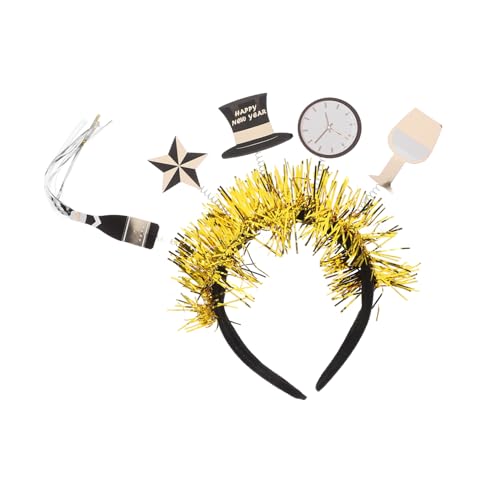 TOBBOMEY Neujahrs haarreifen Party Kopfschmuck Leichtes Dekoratives Stirnband Festlicher Haarschmuck Vielseitig für Silvester Geburtstagsfeier Hochzeit Modisches Foto Requisit von TOBBOMEY