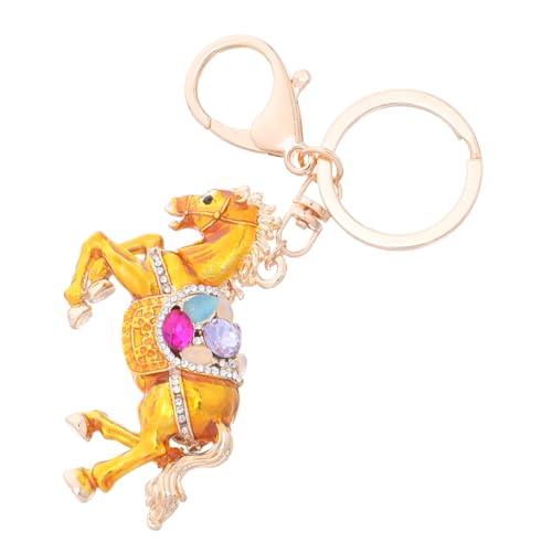 TOBBOMEY Rhinestone Pferdeschlüsselanhänger aus Legierung Kratzfestes Design Stilvoller Feng Shui Glücksbringer Niedlicher Chinesischer Schlüsselanhänger für Taschen Rucksäcke Autoschlüssel von TOBBOMEY