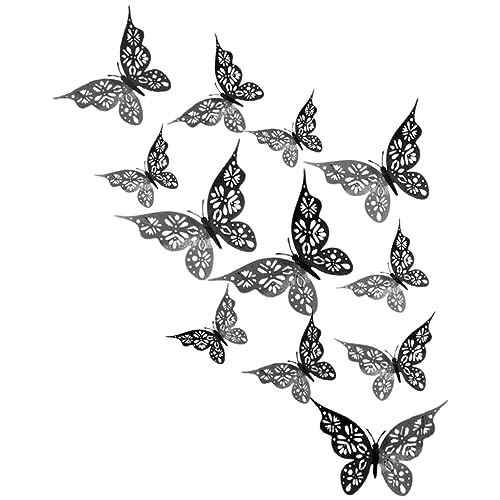 TOBBOMEY Schmetterlings-wandkunst-dekorationsset 24-teilig Schmetterlings-wandaufkleber Und -Sticker Heimdekoration von TOBBOMEY