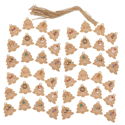 TOBBOMEY Teiliges Weihnachtsanhänger aus Kraftpapier mit Natürlichem Juteband Vintage DIY Geschenkanhänger für Weihnachtsbaumdekoration Festliche Geschenketiketten für Party und Zuhause von TOBBOMEY