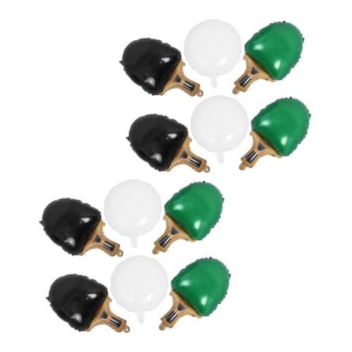 TOBBOMEY Tischtennis Folienballon Teilig mit Grünen Schwarzen Schläger und Weißen Ballballons Sportliches Partydekor für Jungen Geburtstagsfeier Shower Wettkampf Deko von TOBBOMEY