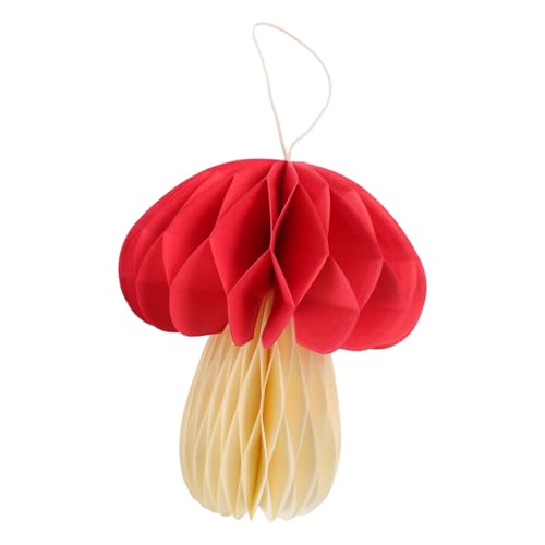 TOBBOMEY Wabenball Zum Aufhängen, Party Layout Requisite, Pilz Wabenornament, Feengarten Pilze, Wabenball, Pilz Hängeornament, Papierbasteln, Papier Wabenball von TOBBOMEY