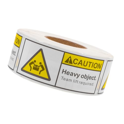 TOBBOMEY Warnetiketten Team Lift Label Rolle Hochklebend Schweres Versand Aufkleber für Versand Lager Verpackung von TOBBOMEY